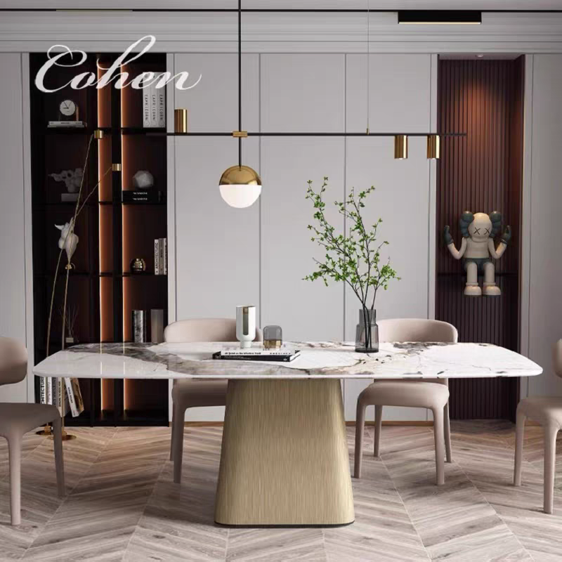 Masa dining 627 marmura alba 1600x800x750