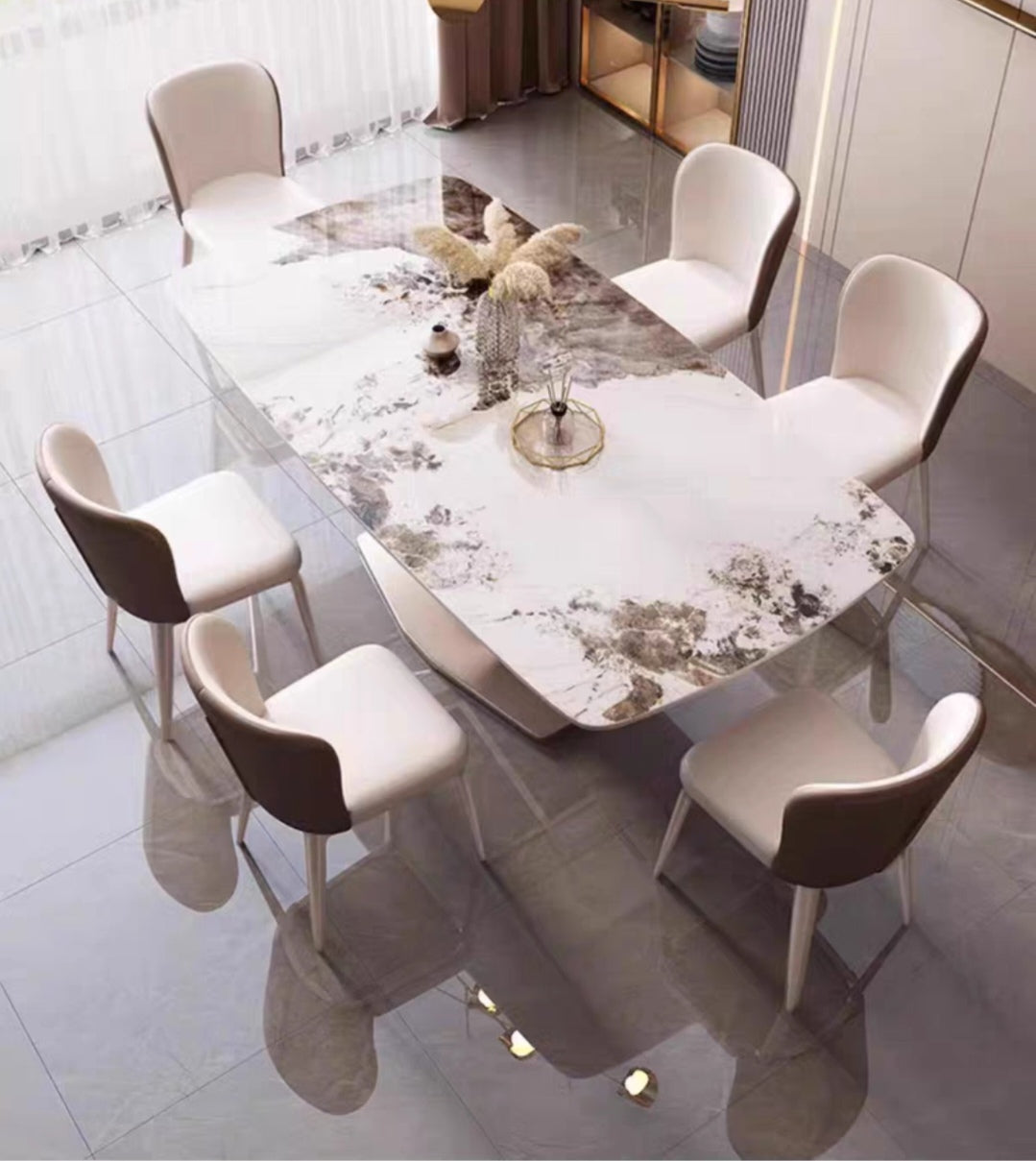 Masa dining 641 marmura alba 1600x800x750mm