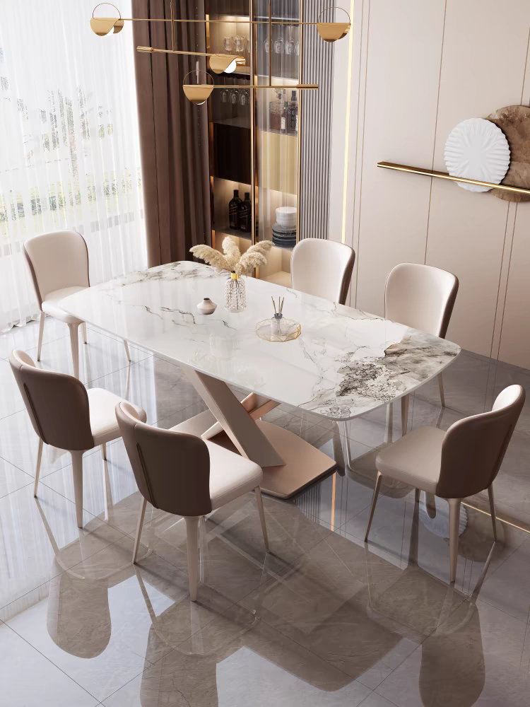 Masa dining 641 marmura alba 1600x800x750mm