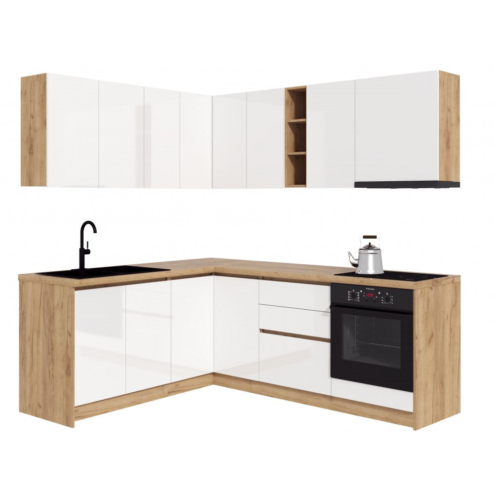 Bucatarie colt Chelsea V1, Alb