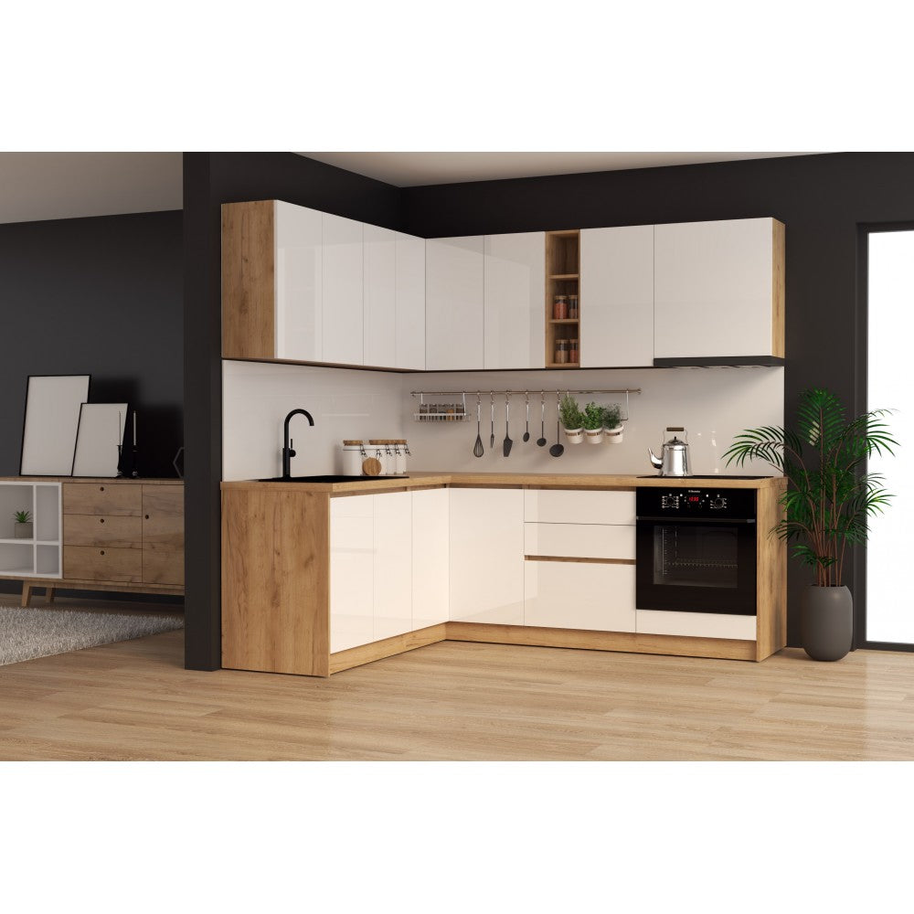 Bucatarie colt Chelsea V1, Alb