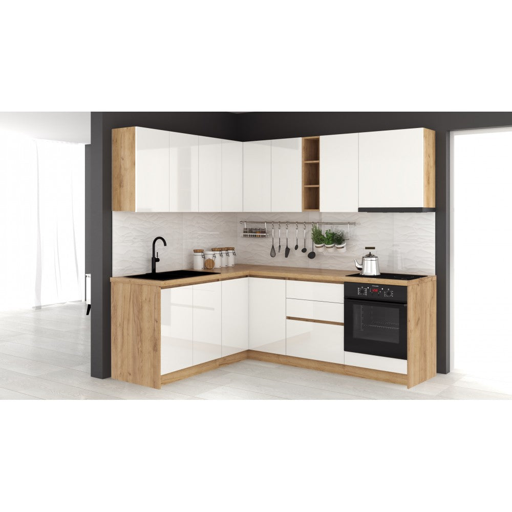 Bucatarie colt Chelsea V1, Alb