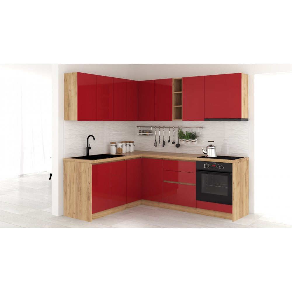 Bucatarie colt Chelsea V1, Rosu