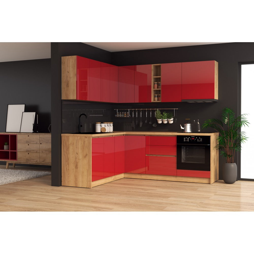 Bucatarie colt Chelsea V1, Rosu