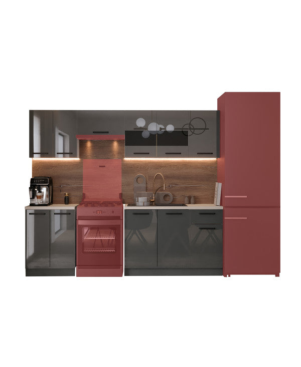 Bucatarie Daria, 240x60x200cm, Antracit