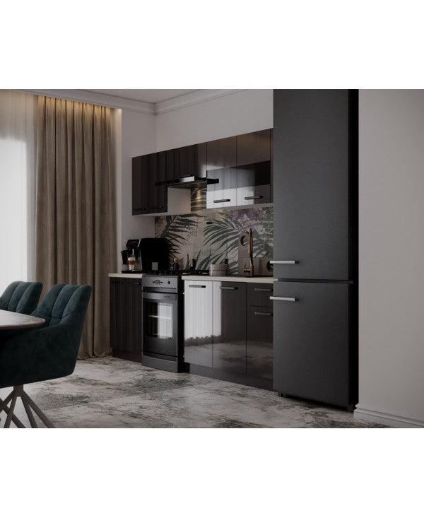 Bucatarie Daria, 240x60x200cm, Antracit