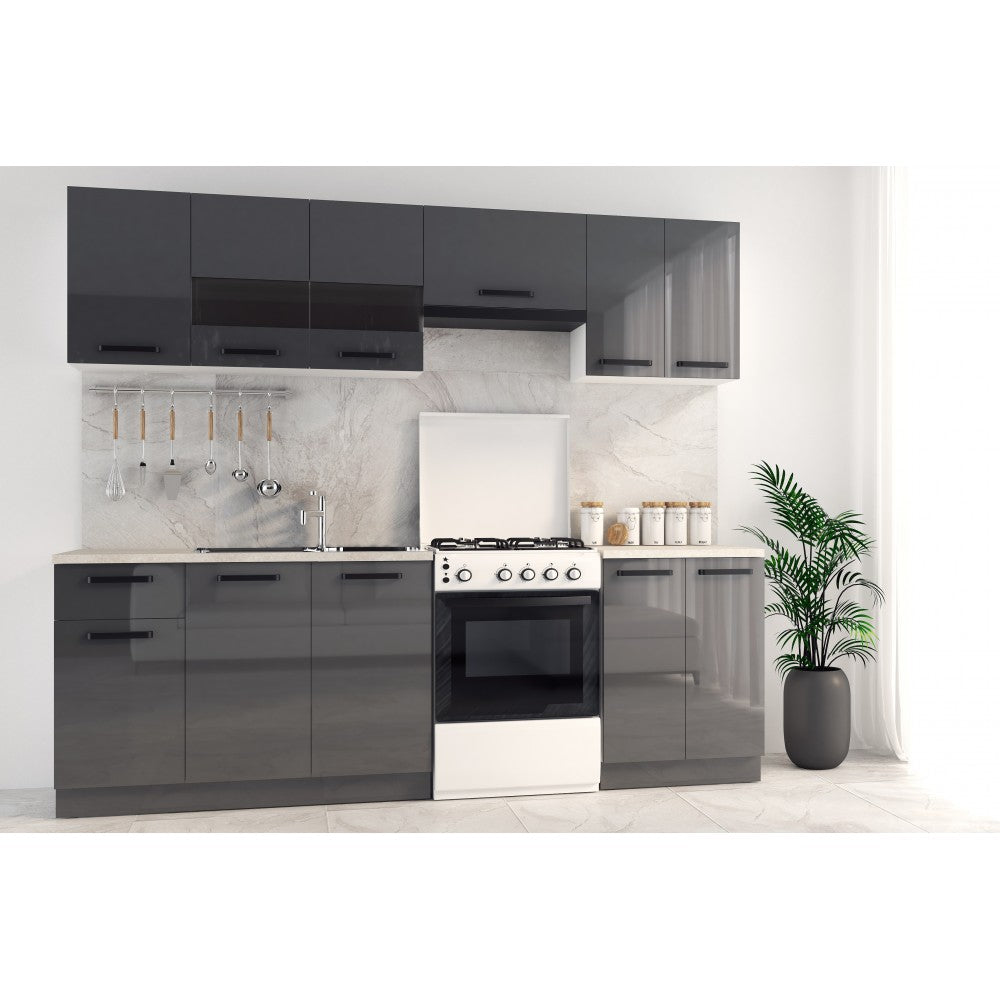 Bucatarie Daria, 240x60x200cm, Antracit