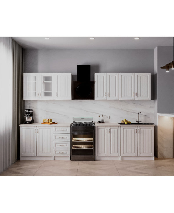 Bucatarie Provence RO 2.6m MDF, Alb