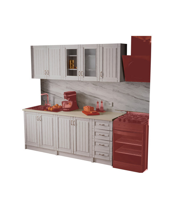 Bucatarie Provence RO 2m MDF, Alb