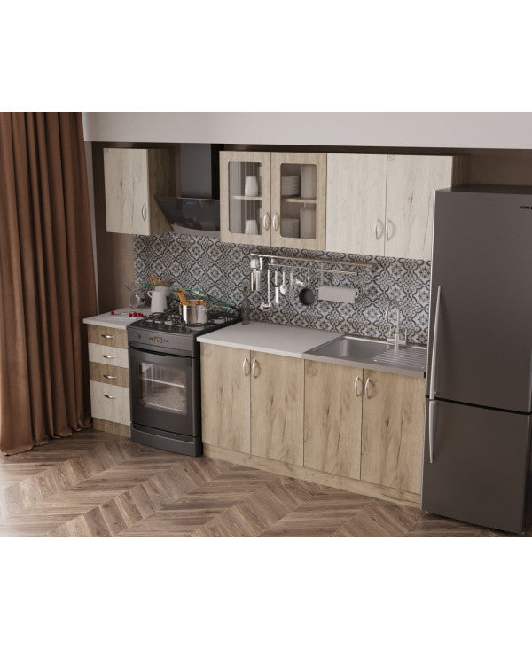 Bucatarie Venus ro, 200x60x200 cm, k001+k002