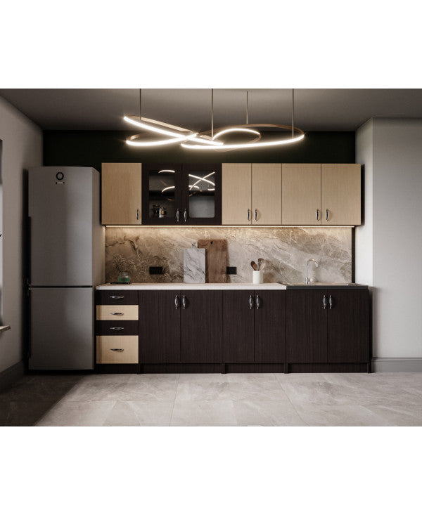 Bucatarie Venus ro 2.6m wenge+mesteacan