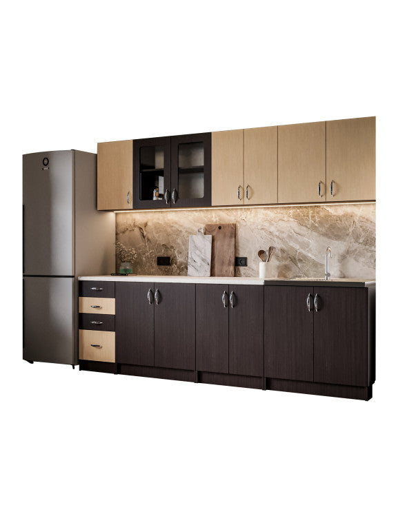 Bucatarie Venus ro 2.6m wenge+mesteacan