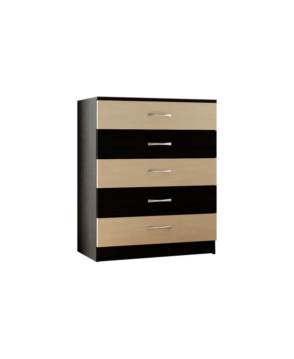 Comoda 5 sertare wenge+mesteacan