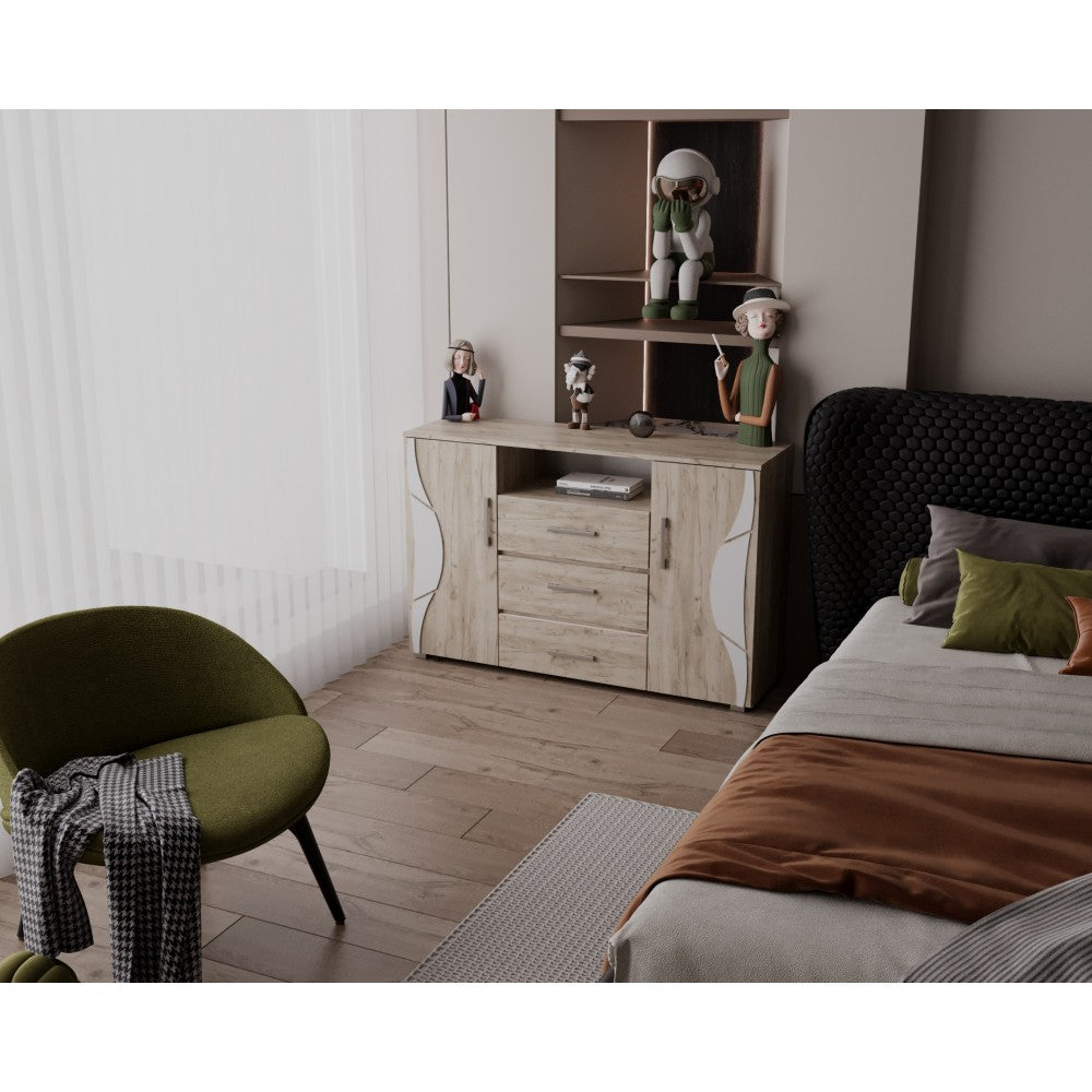 Comoda Laguna RO, 135x40x84 cm, Stejar K002