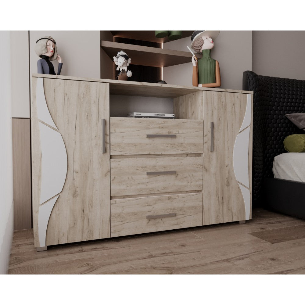 Comoda Laguna RO, 135x40x84 cm, Stejar K002