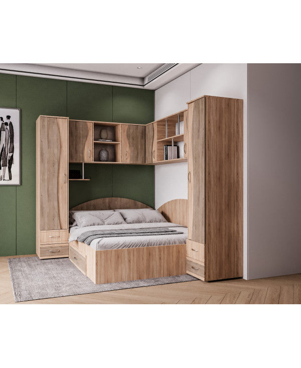 Dormitor Tineret Colt S, sonoma-trufe 187x51/247x200cm