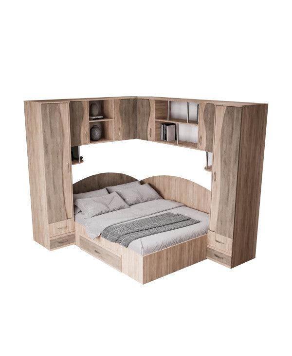 Dormitor Tineret Colt S, sonoma-trufe 187x51/247x200cm