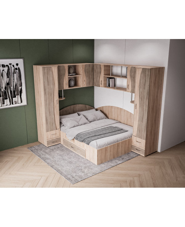 Dormitor Tineret Colt S, sonoma-trufe 187x51/247x200cm