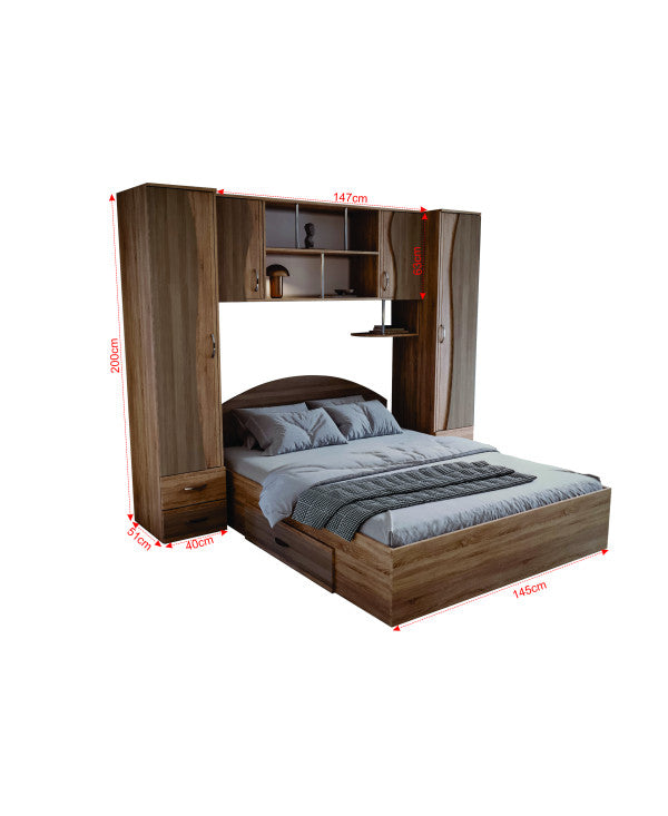 Dormitor Tineret, sonoma+truffe 227x51/205x200cm