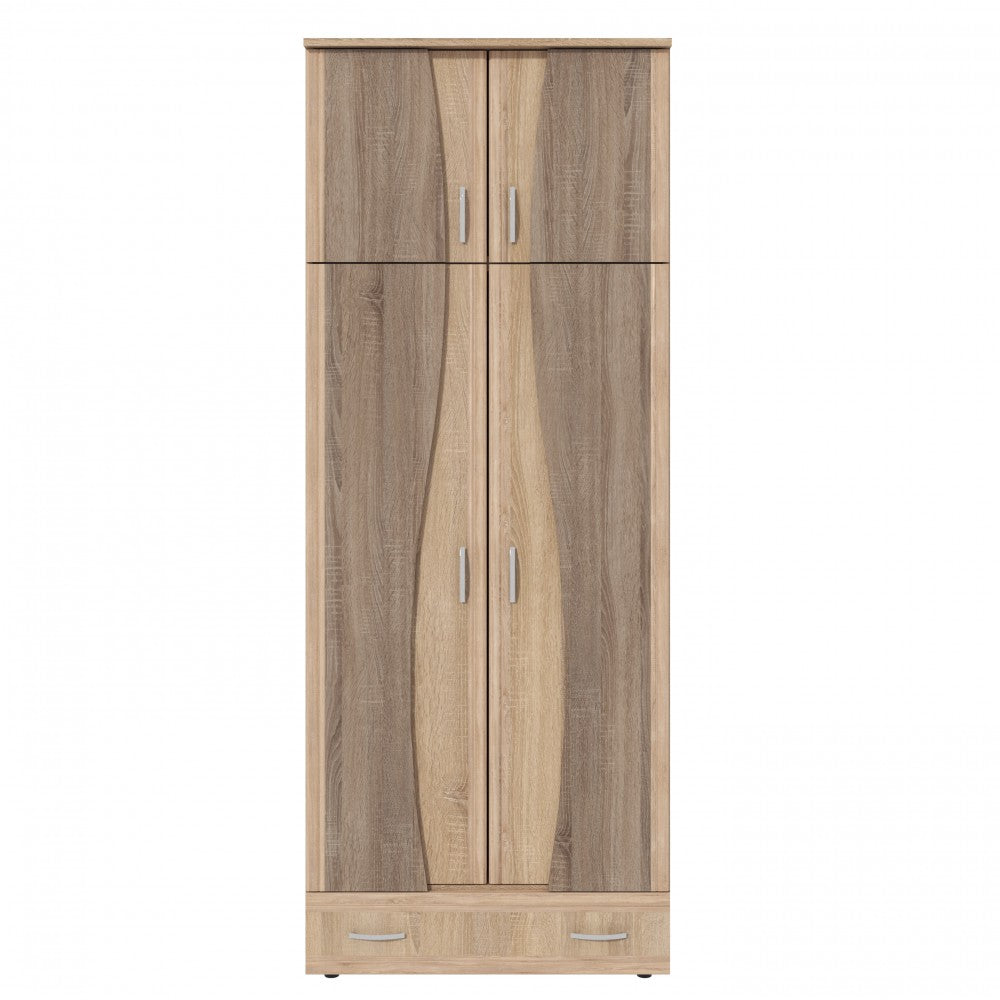 Dulap 2U S cu despartitor, 90x50x198cm, sonoma/truffe