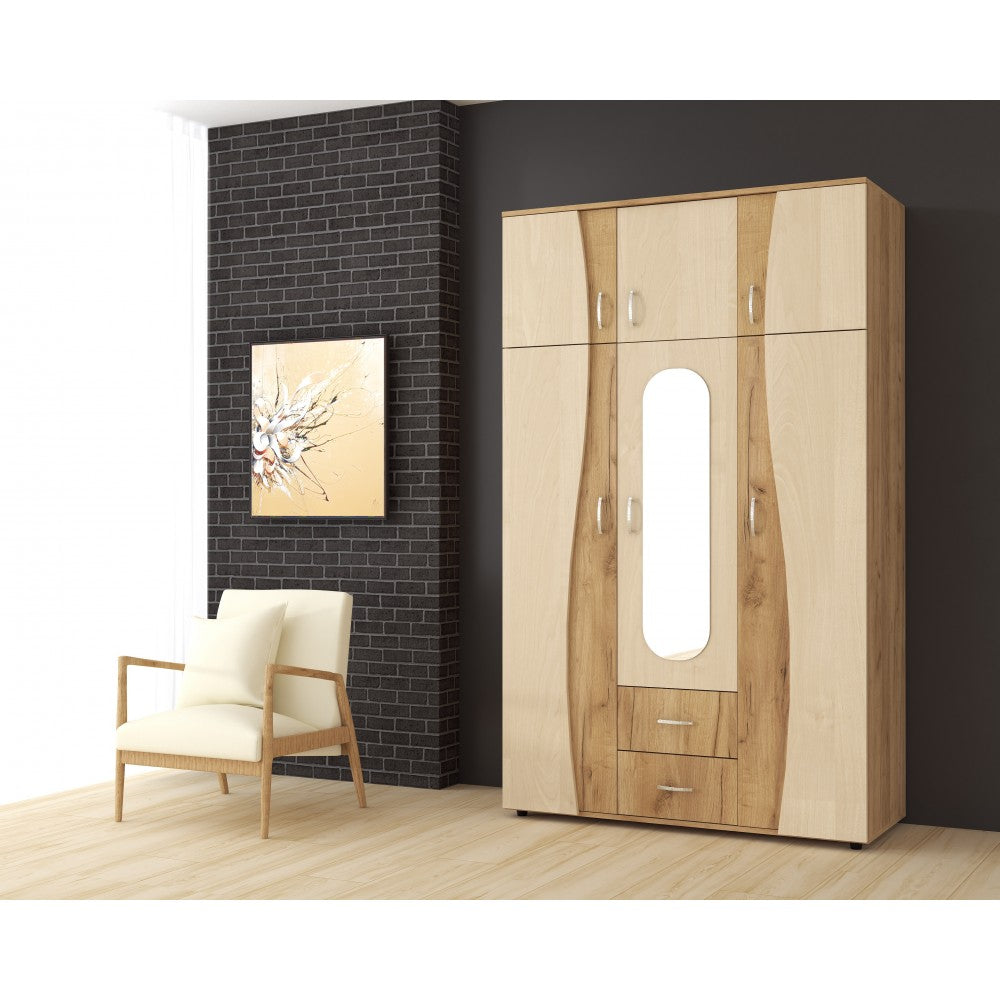 Dulap 3U S, 120x50x198 cm, K003+Mesteacan