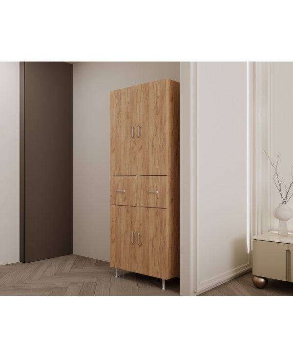Dulap 70X35X180 cm, 4U-1S Stejar K003