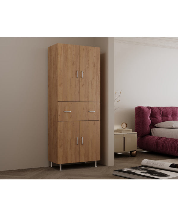 Dulap 70X35X180 cm, 4U-1S Stejar K003