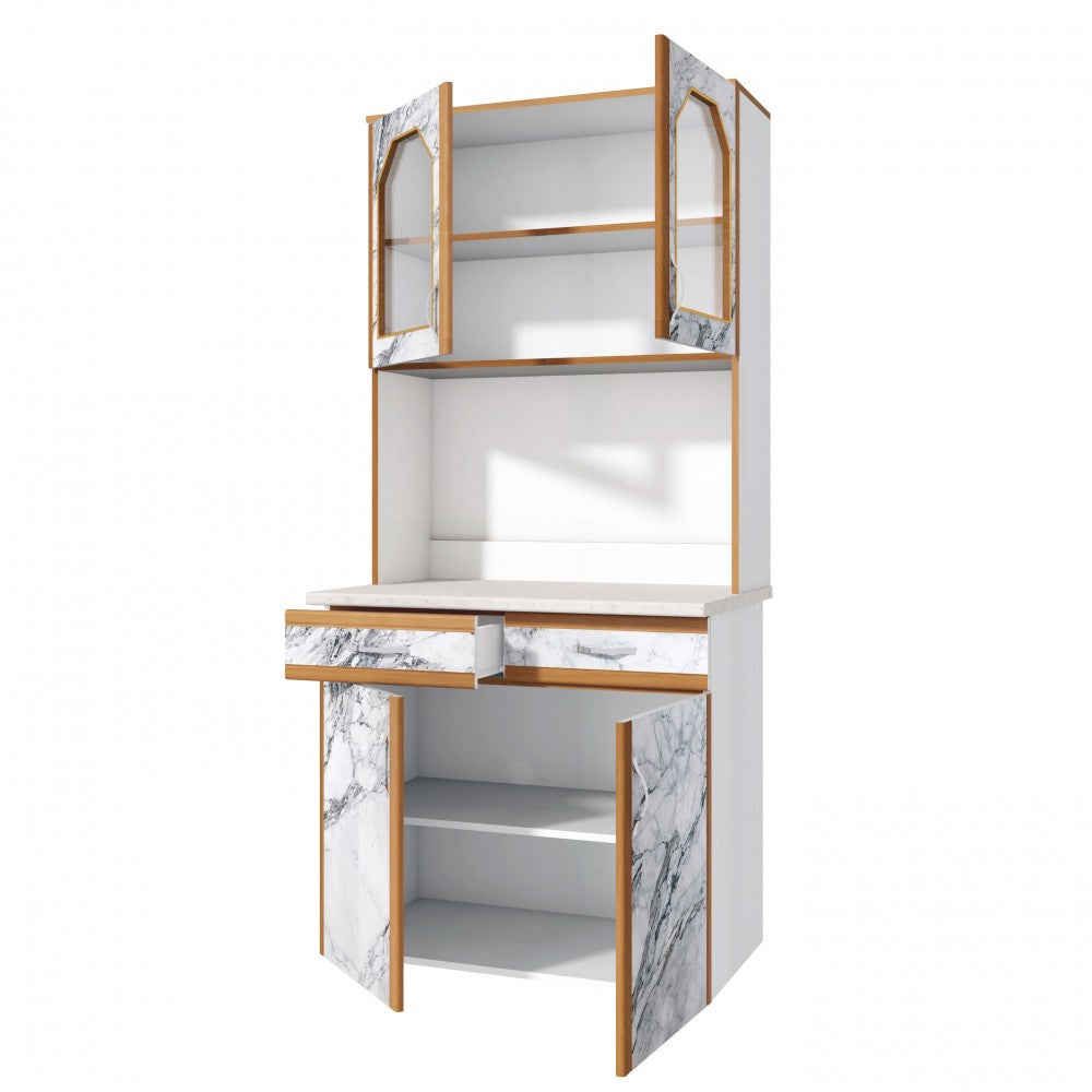 Dulap 90 pal Alb Pietra Bianco 91x33/60x197 cm