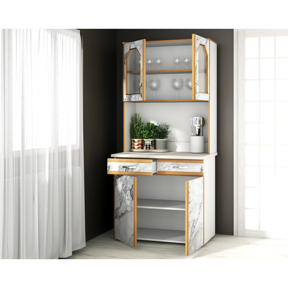 Dulap 90 pal Alb Pietra Bianco 91x33/60x197 cm