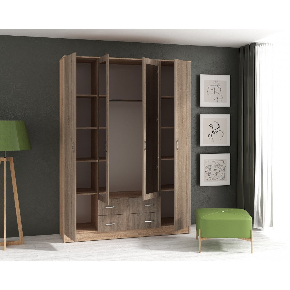Dulap Garmonia 4U, 160x52x200 cm,sonoma/trufe