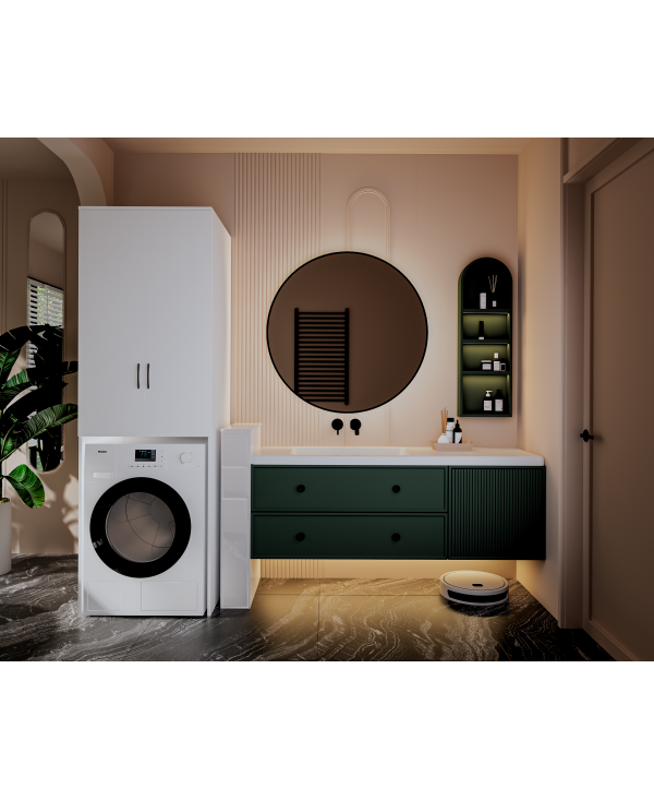 Dulap MS 2U , 65x60x199 cm, alb