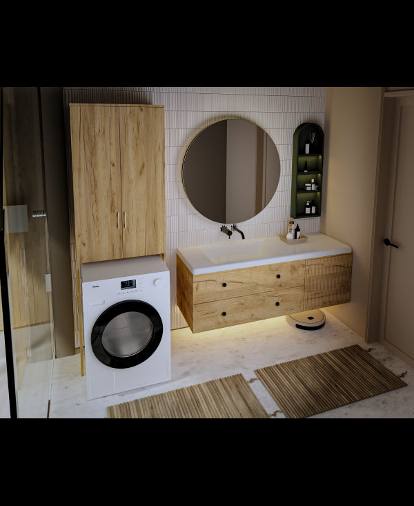 Dulap MS 2U Polite, 65x35x199cm, stejar k003