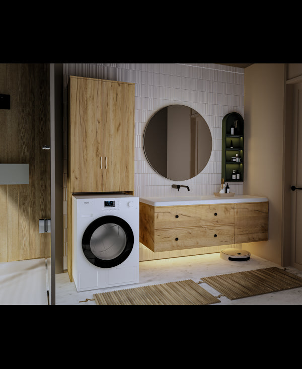 Dulap MS 2U Polite, 65x35x199cm, stejar k003