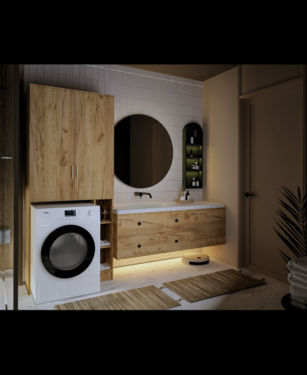 Dulap MS 2U Polite, 85x35X199 cm, stejar k003