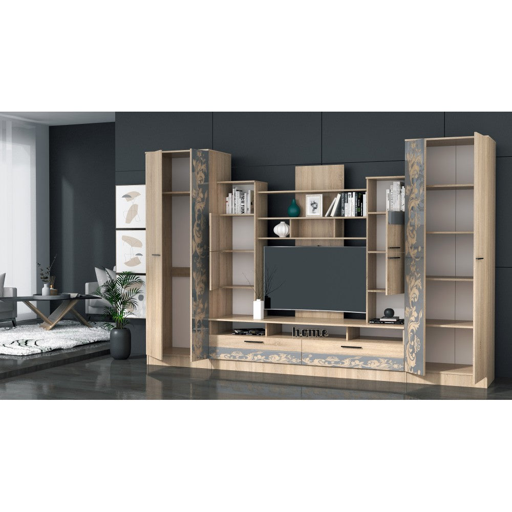 Living Baghira RO,330x52x212 cm, Sonoma+Castan