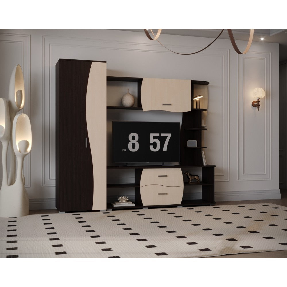 LIVING KAPRI RO WENGE+MESTEACAN 225x45x192CM