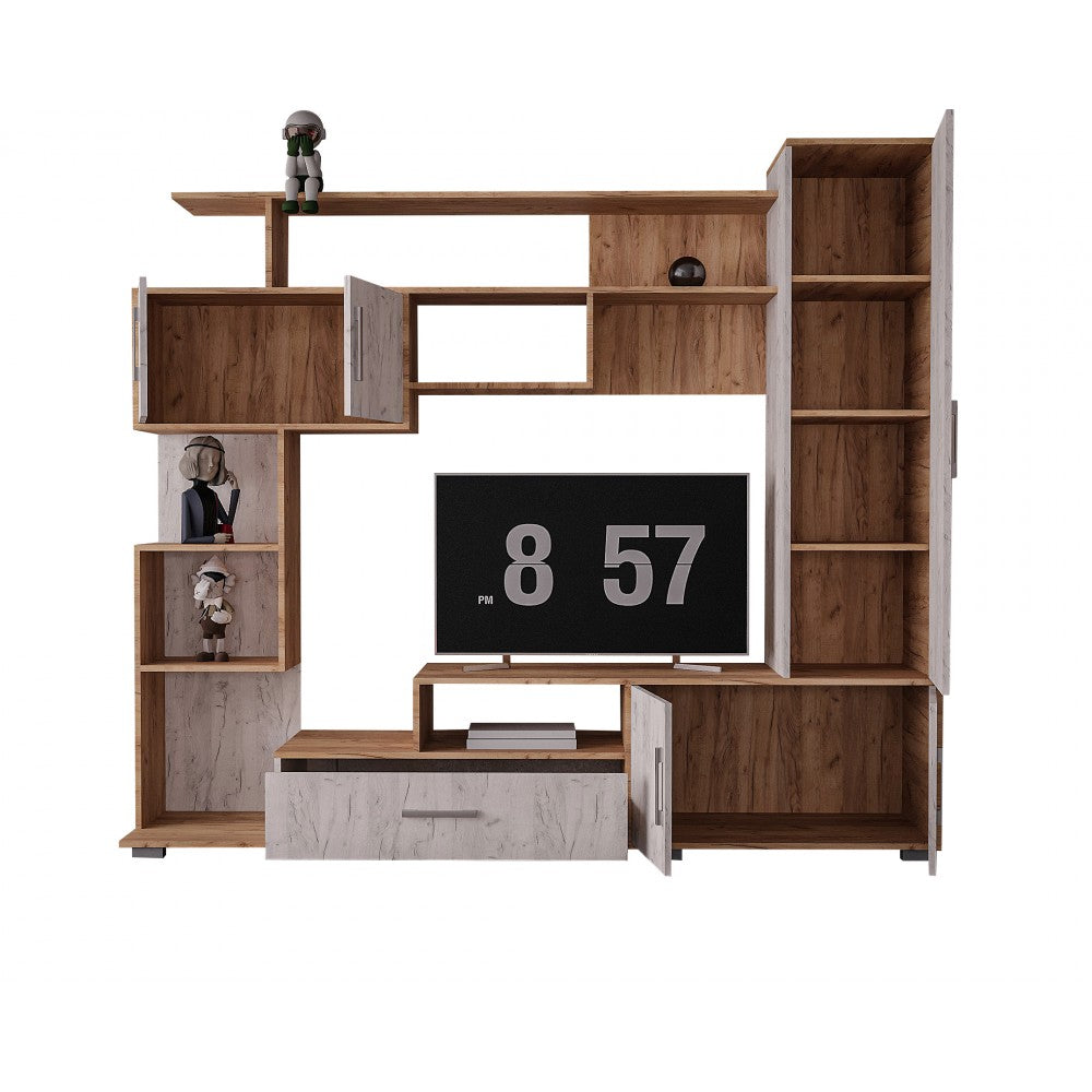 Set mobila living Pekin ro 210x40x179 cm, k003/k001 stejar