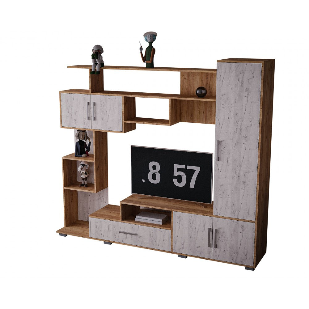 Set mobila living Pekin ro 210x40x179 cm, k003/k001 stejar