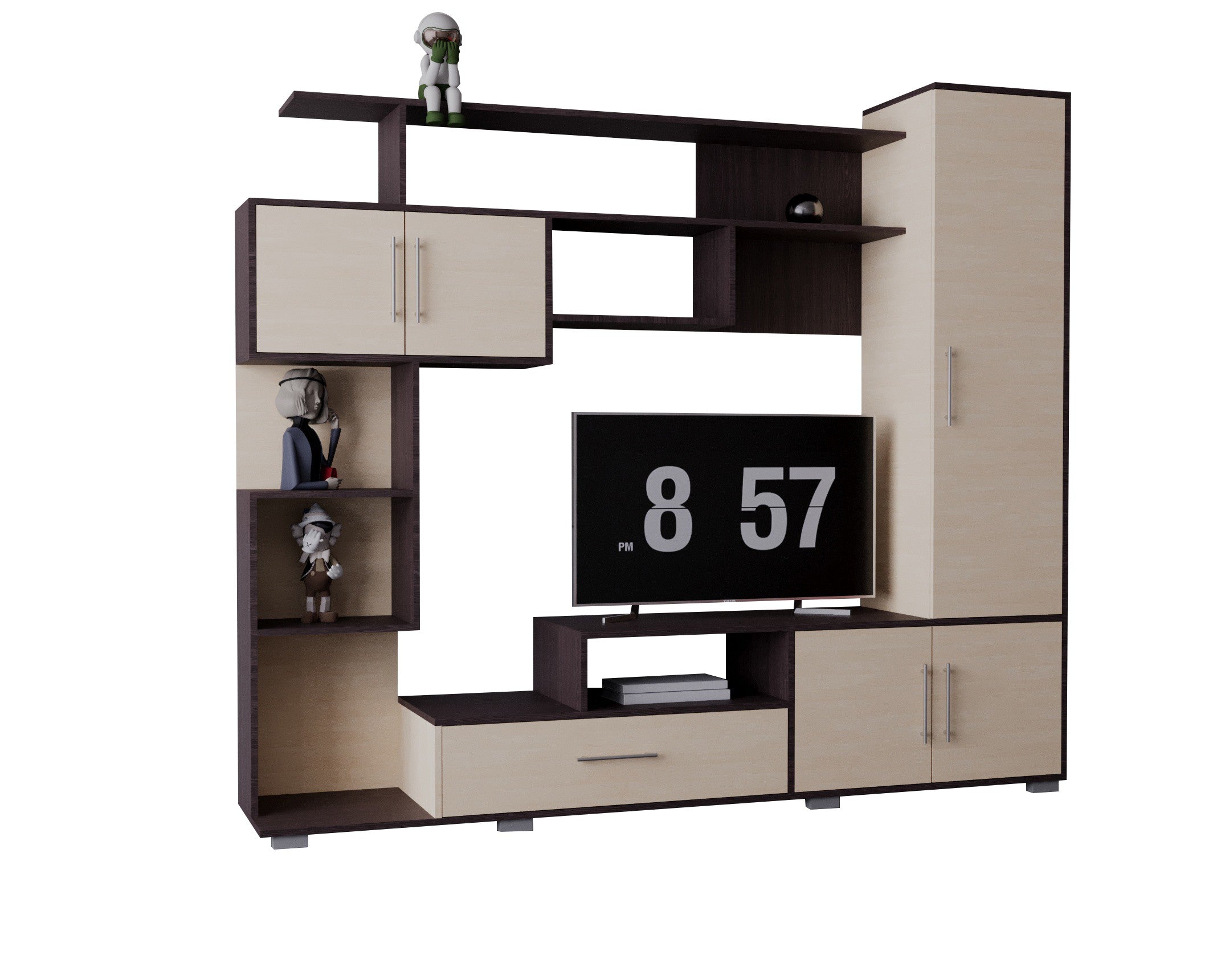 LIVING PEKIN RO WENGE+MESTEACAN 210x40x179CM