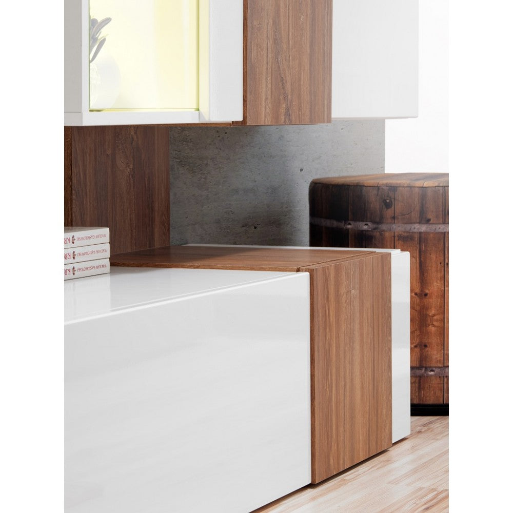 Living quil alb lucios + nuc 250x40x160cm