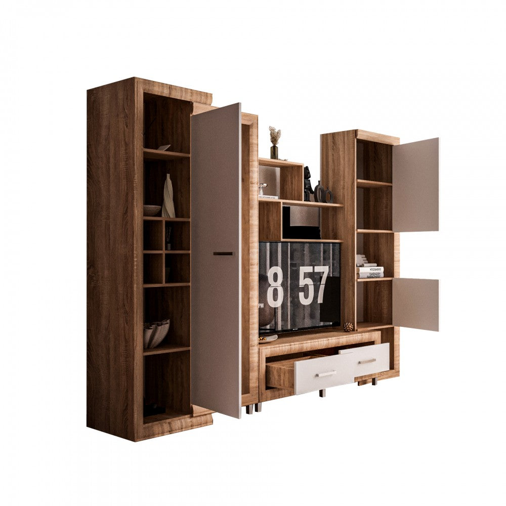 Living Sicilia 267X43X197cm sonoma+alb lucios