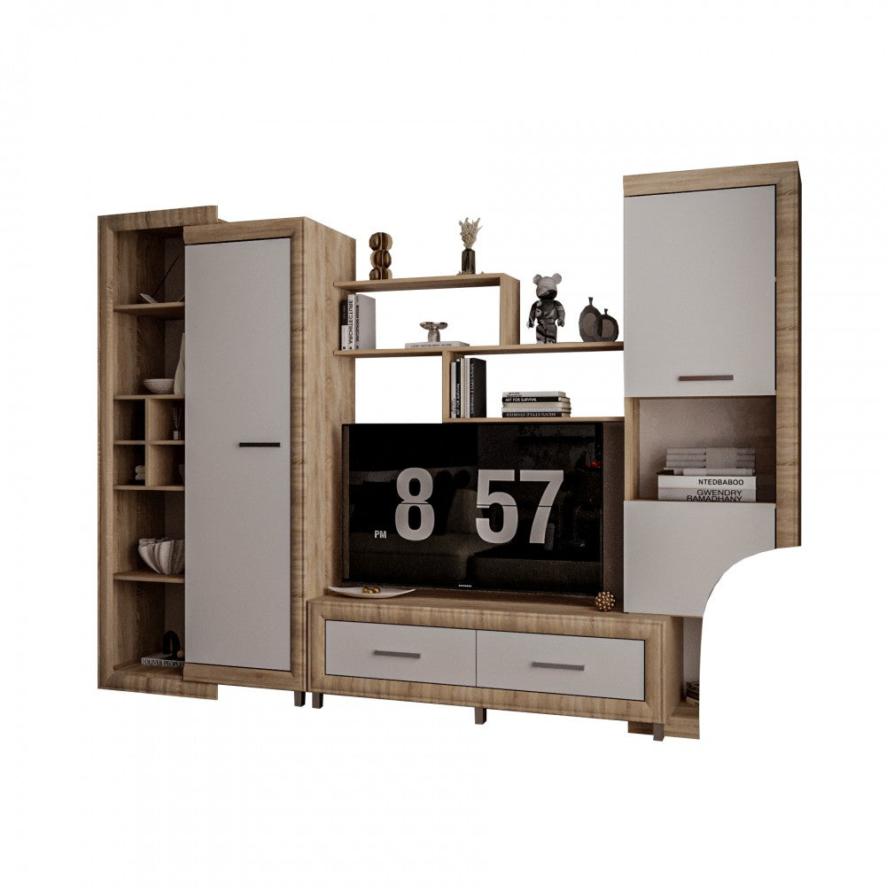 Living Sicilia 267X43X197cm sonoma+alb lucios