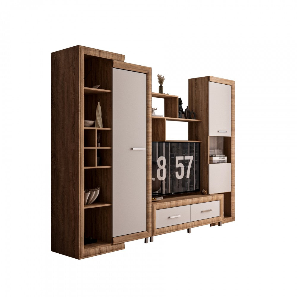 Living Sicilia 267X43X197cm sonoma+alb lucios