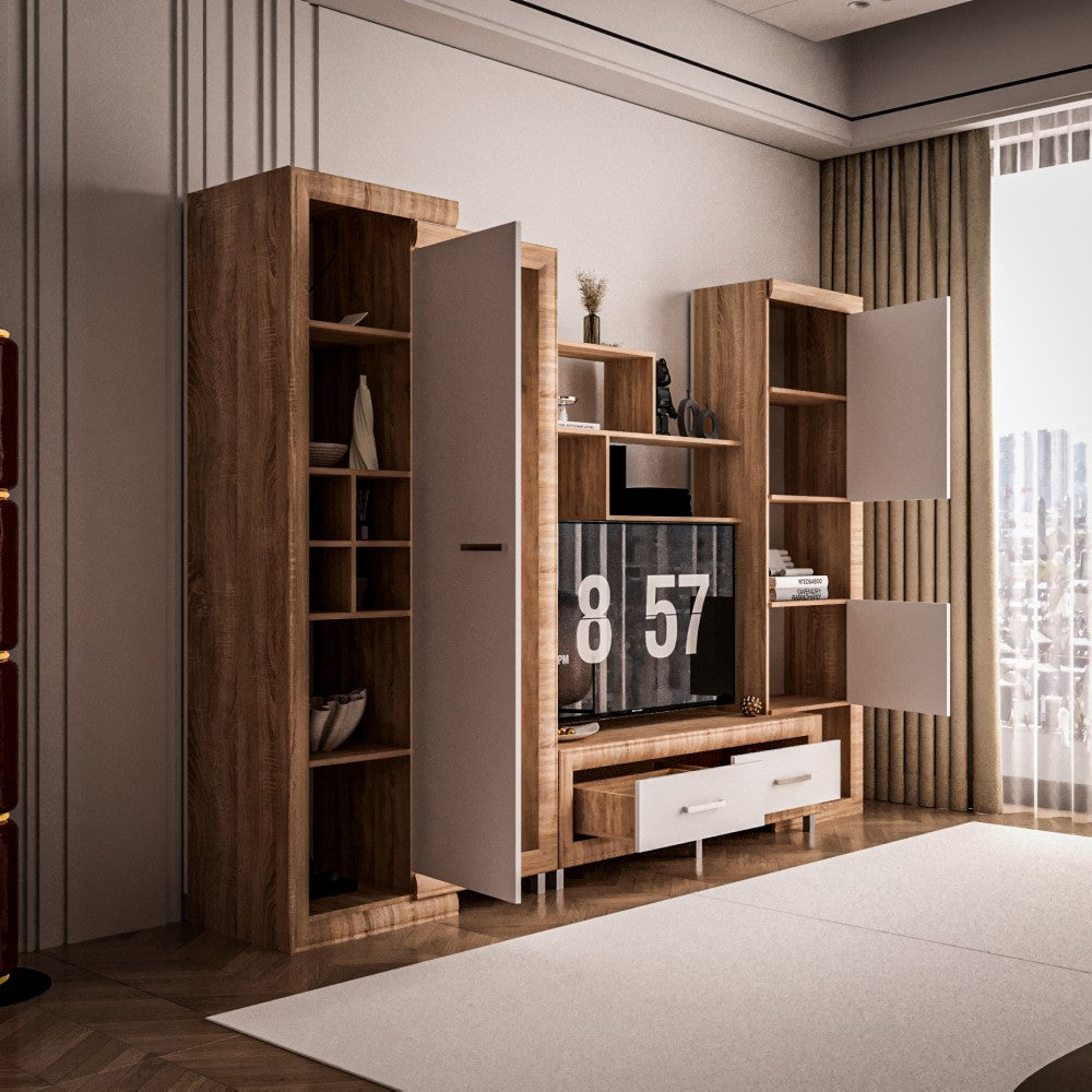 Living Sicilia 267X43X197cm sonoma+alb lucios