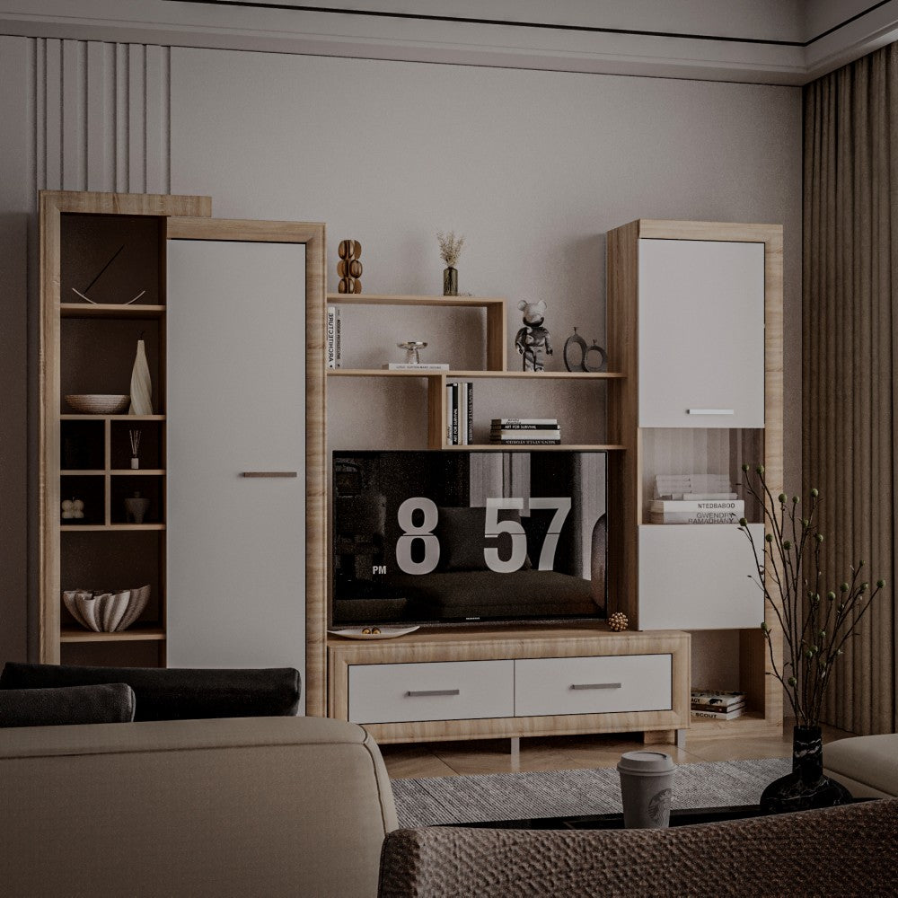 Living Sicilia 267X43X197cm sonoma+alb lucios