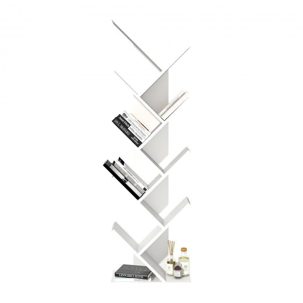 Raft pentru carti, 43x20x143cm, Alb