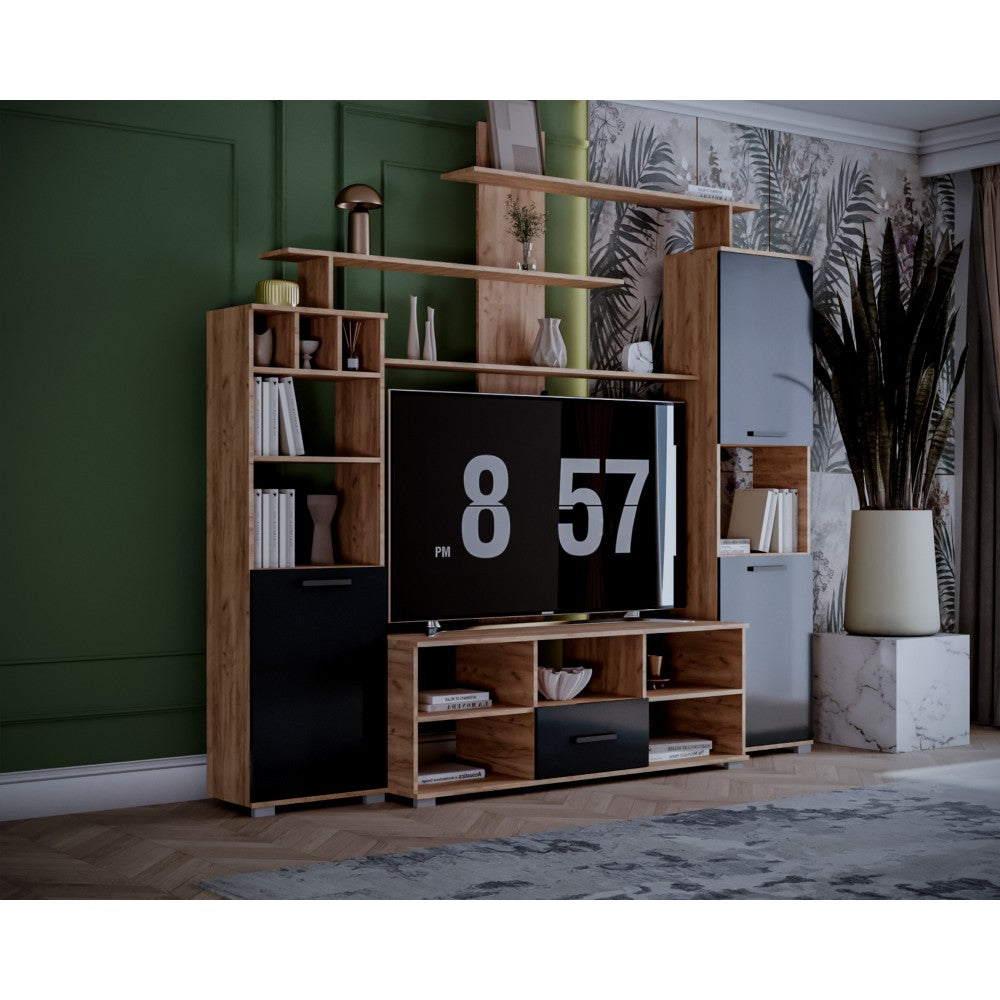 Set living Geo , 247x45x210 cm, stejar k003 / antracit