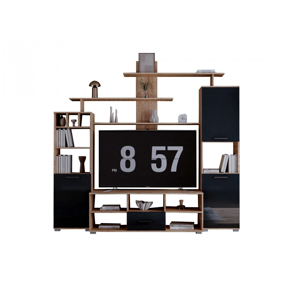 Set living Geo , 247x45x210 cm, stejar k003 / antracit