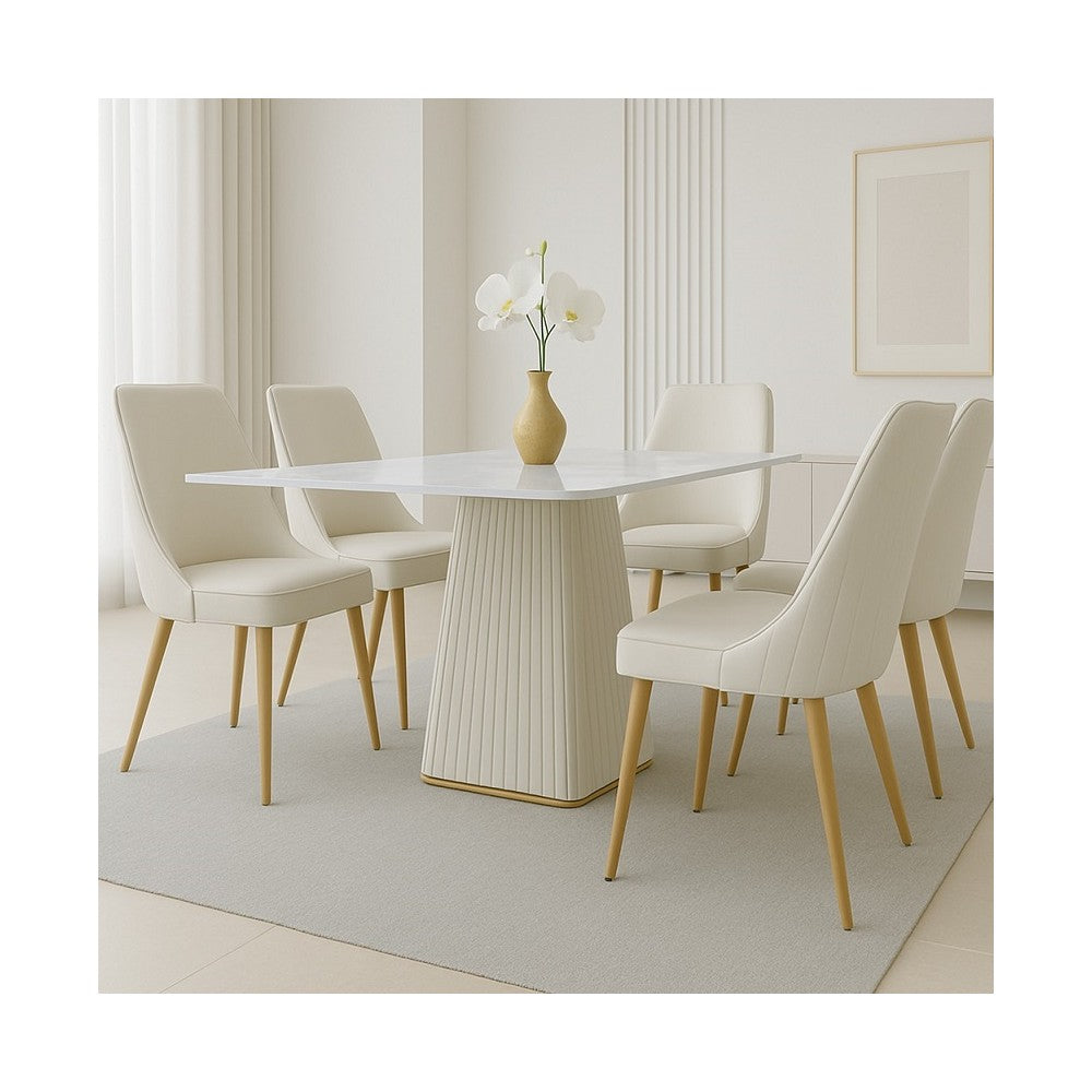 Set masa Laura + 6 scaune tapitate