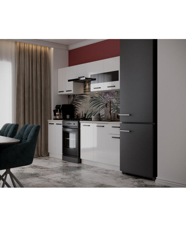 Bucatarie Daria, 240x60x200cm, Alb